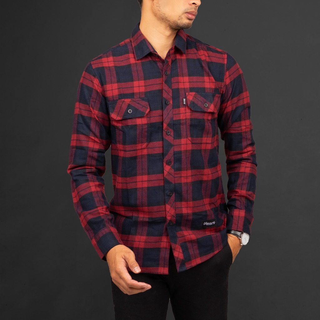 JTPC0554  Gloaming Long Shirt  Rethad Cromath Kemeja Flanel Original Pria/Wanita