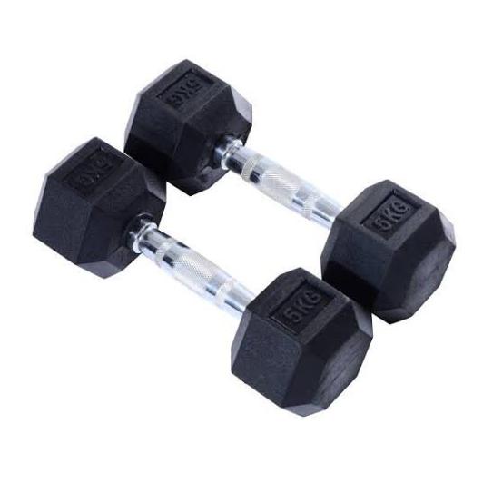 Dumbell dumble barbel ROX rubber hexagonal 5 kg