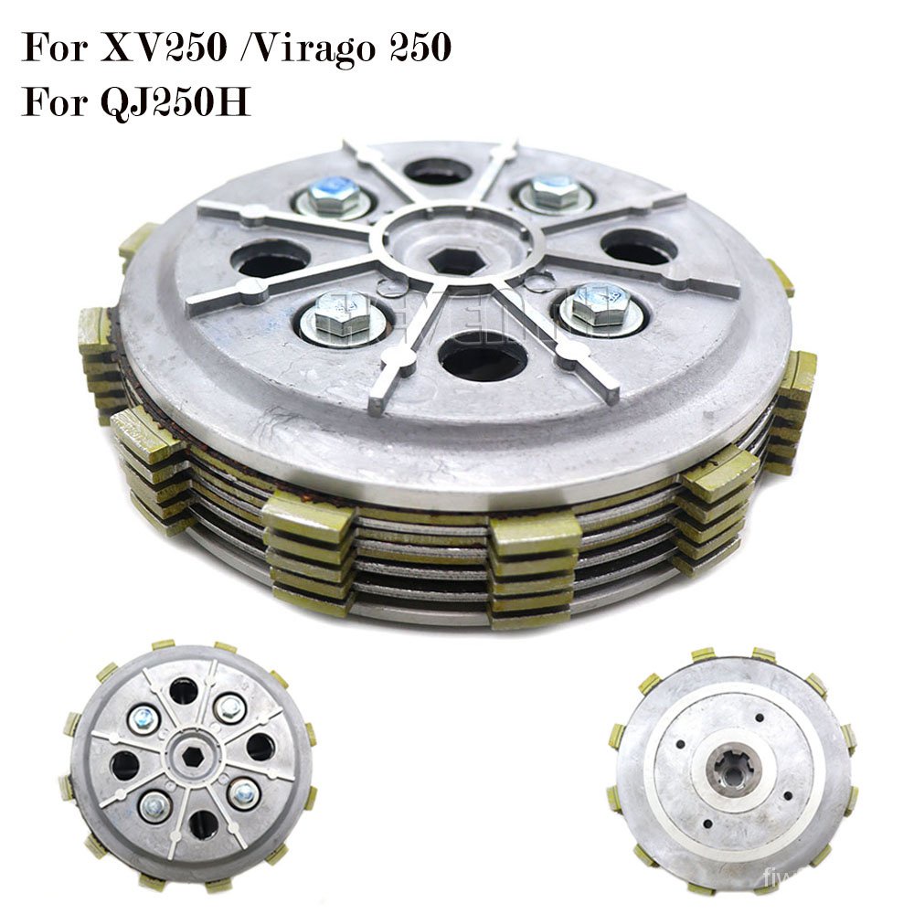 ✅&Motorcycle Engine Clutch Disc Plate Assembly For Yamaha XV250 Virago 250cc QJ250H XV 125 QJ 250H F