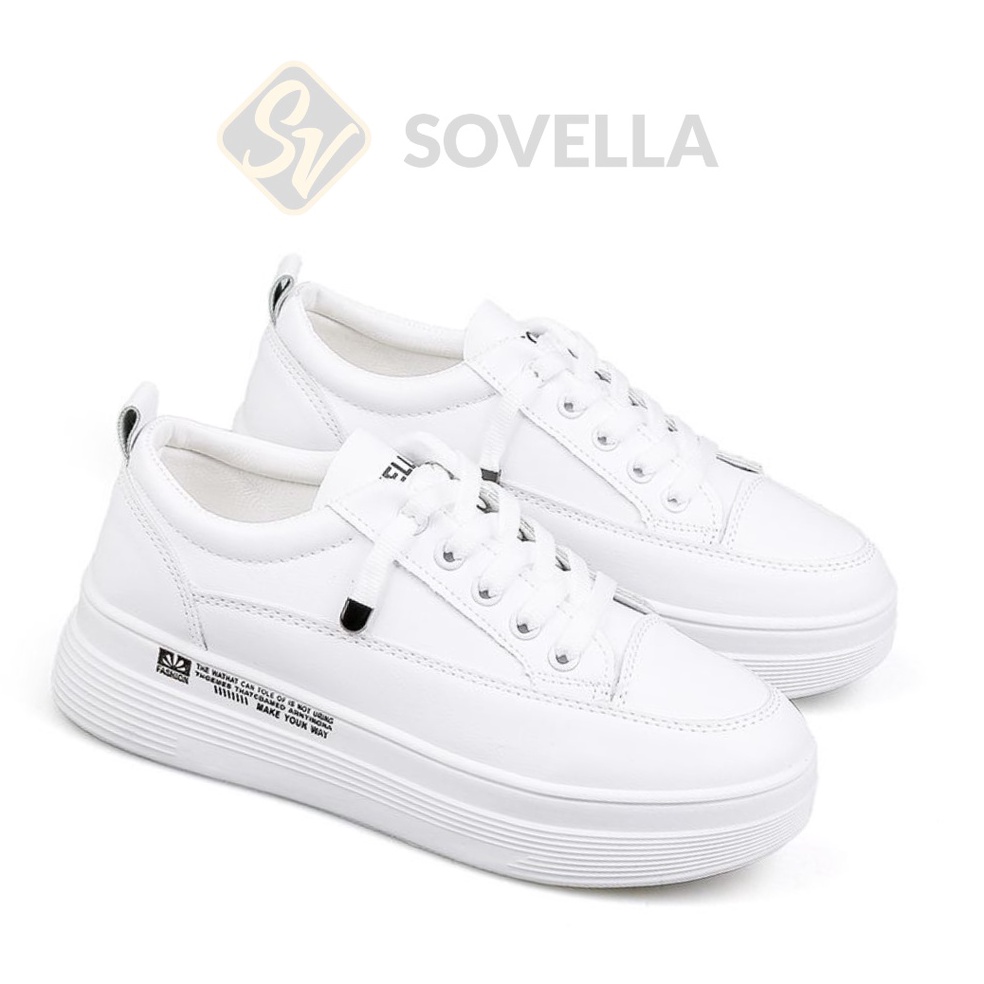 TERLARIS SOVELLA Alexa Sepatu Sneakers Olahraga Sport Kets Putih Hitam Wanita