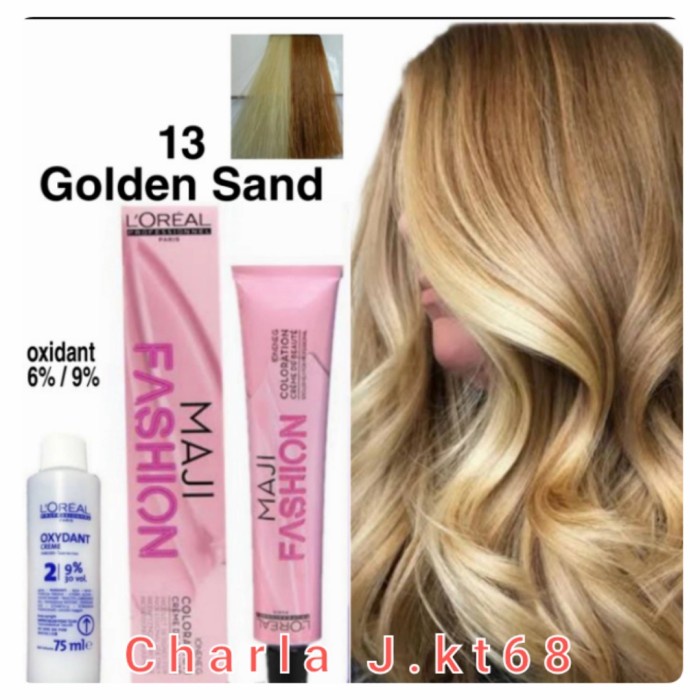 Pewarna Rambut Loreal Majilift 13 Golden Sand, Kemasan Baru