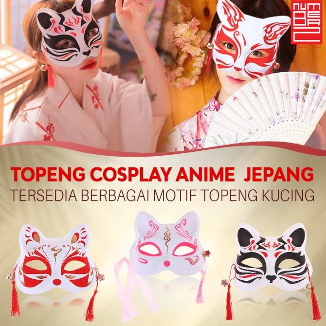 ] Topeng cosplay anime fox kucing rubah jepang halloween dewasa anak