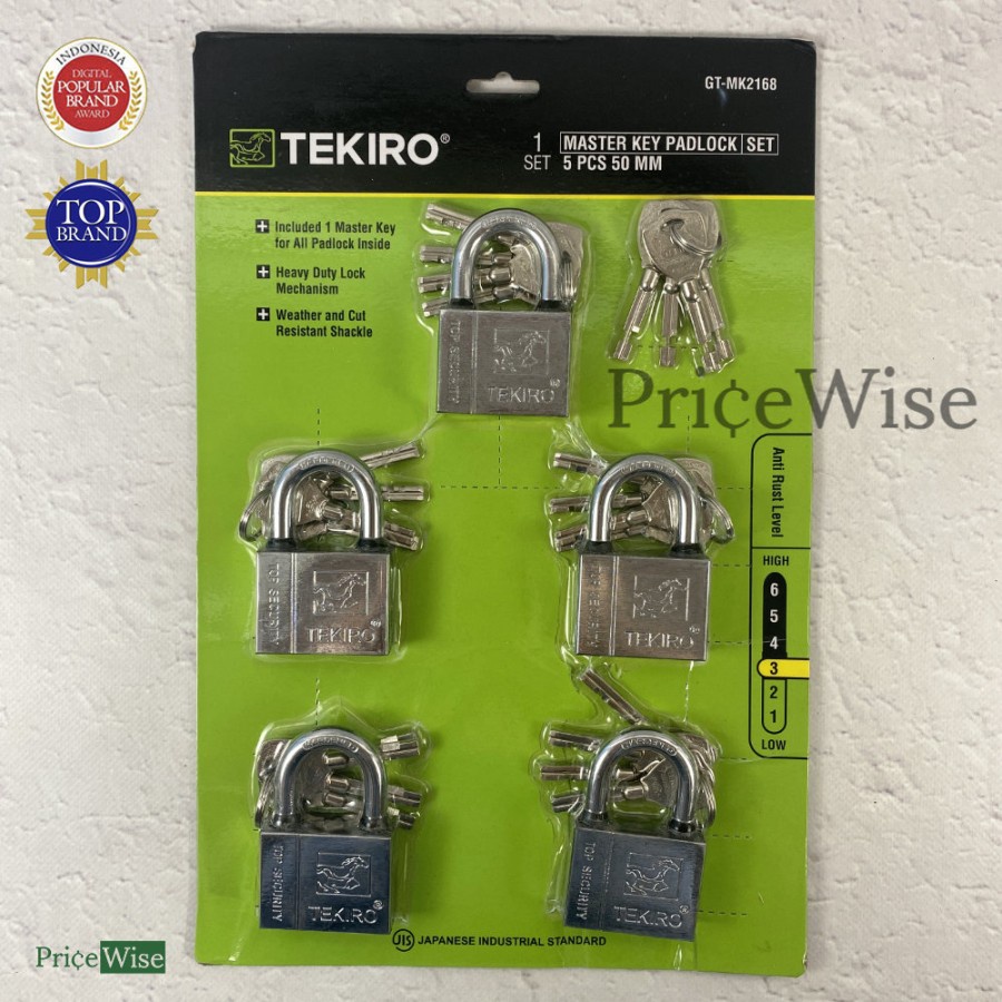 Gembok Master Key Set 5 pcs 50 mm Tekiro / Gembok Rumah Toko