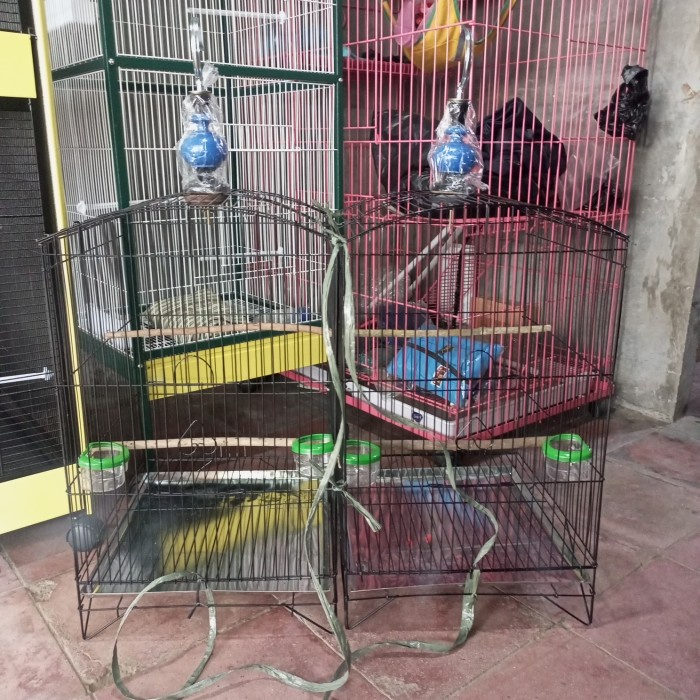 Bestseller Kandang Burung Besi Kotak Gantung Bisa Dilipat Full Set