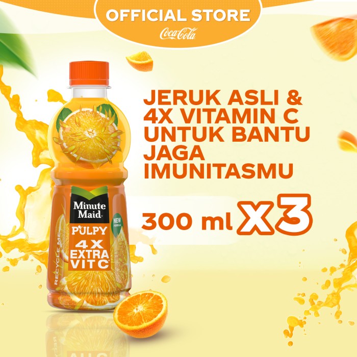 

Minute Maid Pulpy Orange - Botol 300mL x 3pcs