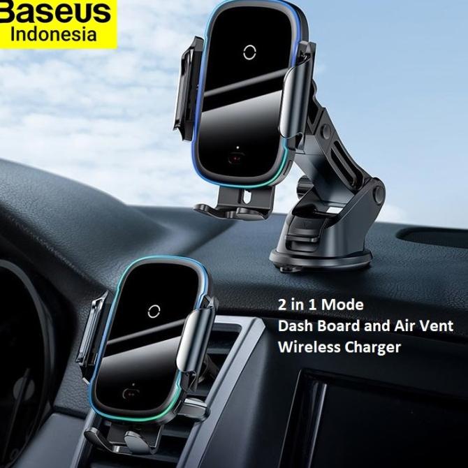 BASEUS Car Phone Holder Light Electric Automatic Wireless Charger 15W