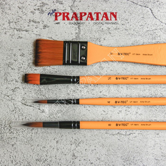 

Terlaris Kuas Lukis V-Tec Vt184/4 Set 4 Pcs / Paint Brush Set