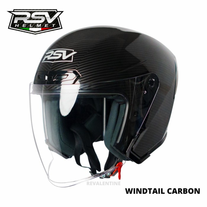 Rsv Windtail Carbon Helm Half Face Original Wind Tail Motif