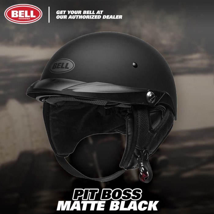 Helm Bell Pit Boss Matte Black Open Face Cruiser