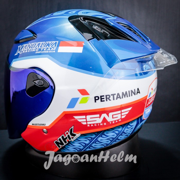 Nhk Helm R6 Mandalika Gp Edition Blue R-6 Half Face R 6