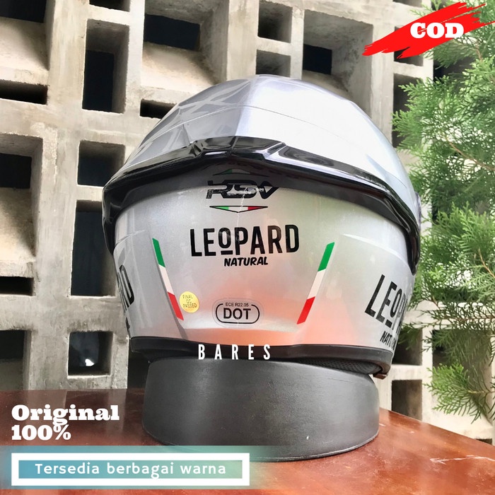 Helm Half Face Rsv Sv300 Silver Glossy Paket Ganteng Spoiler Black