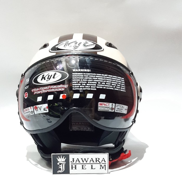 Helm Kyt Elsico Motif 2 Cream Brown Coklat