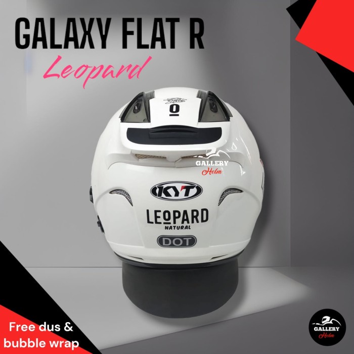 Kyt Galaxy Flat R Pearl White Leopard / Helm Kyt Half Face