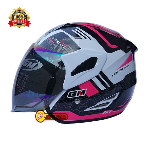 Helm/Gm/Helm Gm Fighter 911 White Pink Termurah