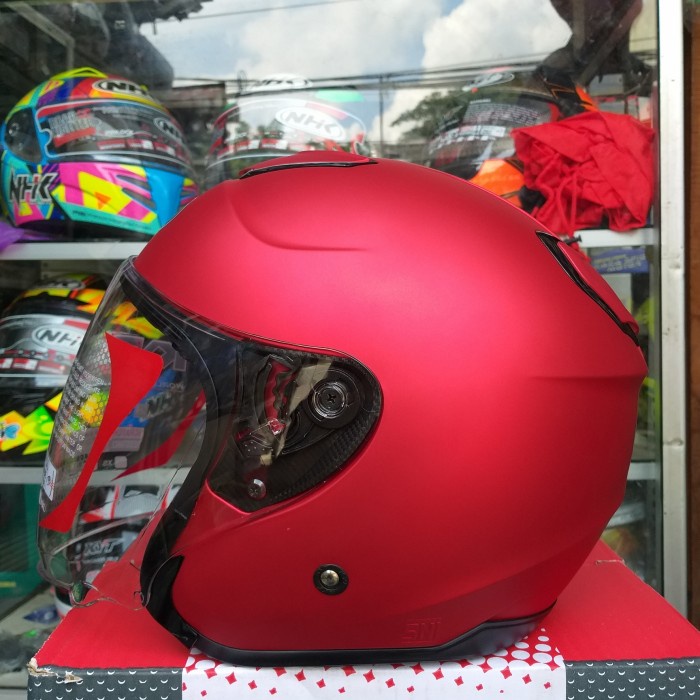 Helm Kyt Kyoto Polos Merah Maroon Doff - Xl