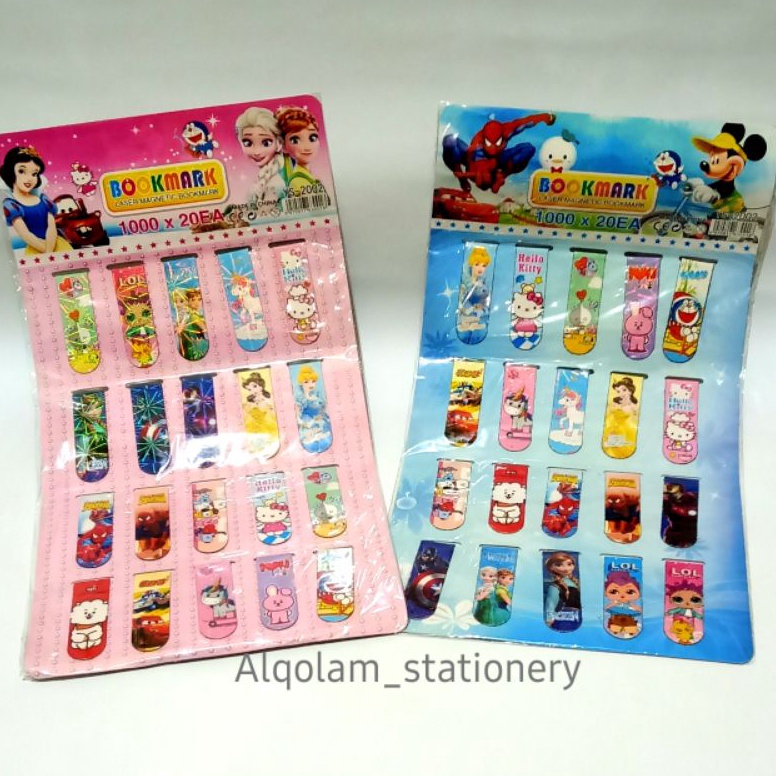 

Potongan spesials9S3e SATU RENTENG ( 20 PCS ) Magnetic Bookmark Pembatas Buku Hologram Karakter Lucu