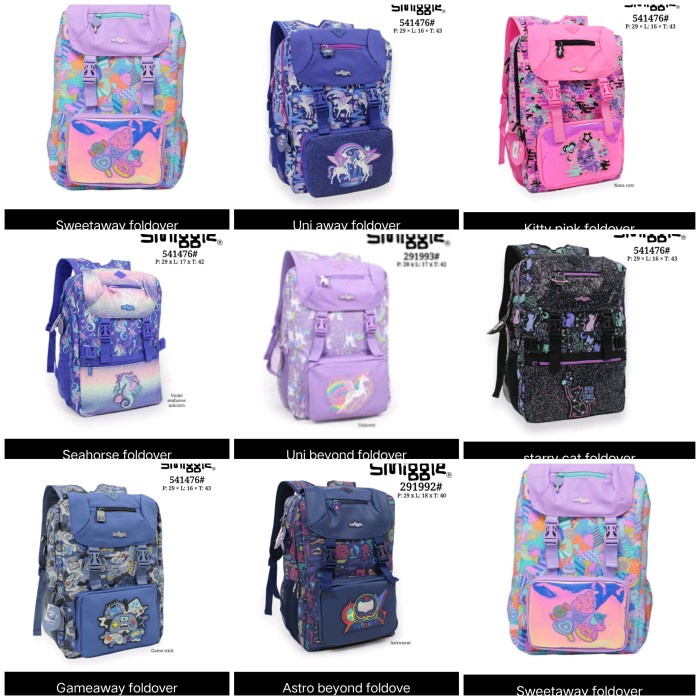 ✿KOP✿ Smiggle Foldover Kitty Astronot Seahorse Galaxy Backpack/ Kado TERBATAS