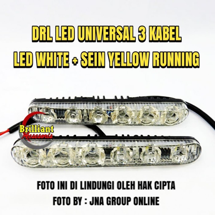 <Freeongkir> Drl Led Model Fortuner - 3 Kabel - Drl + Running Sein - Set Kanan Kiri Promo