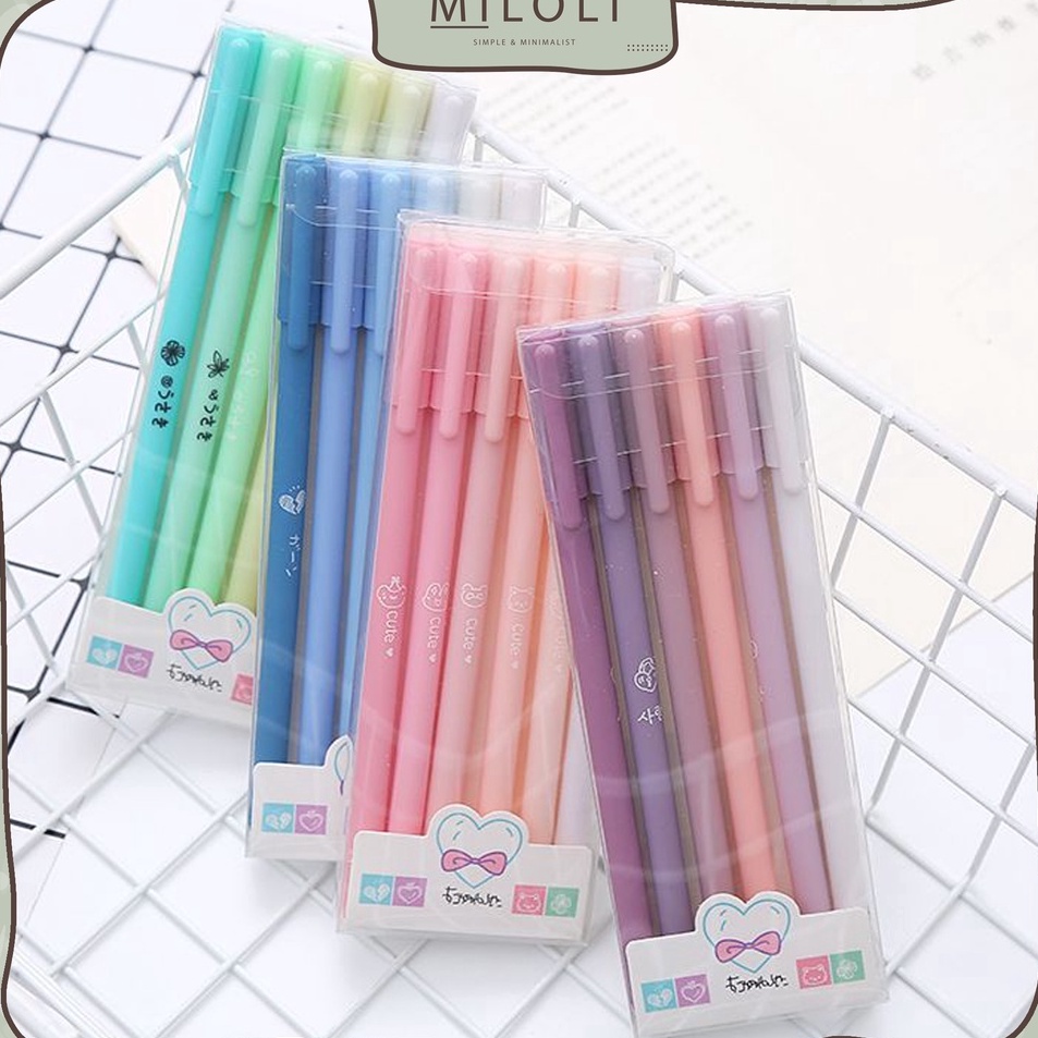 

TERBARU DAN TERLARIS BONUS MINI GOLD [MILOLI] 6pcs Pulpen Gel Morandi Series Pena Cair - D0023
