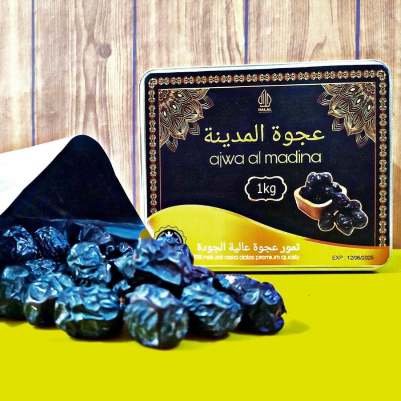 

kurma ajwa 1kg kaleng premium
