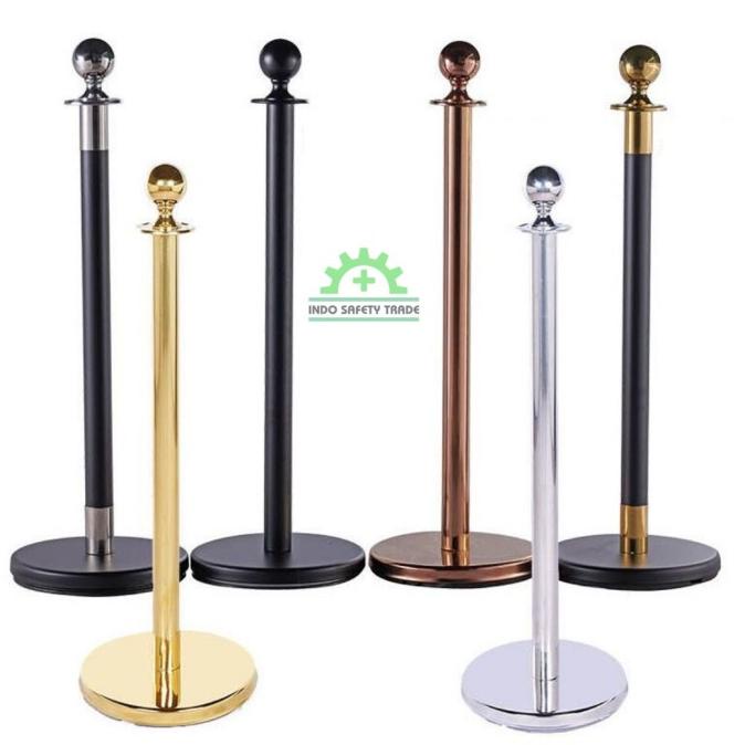 

favorit] Tiang Antrian Kepala Bulat GOLD Tiang Antrian Hotel Pembatas Antrian