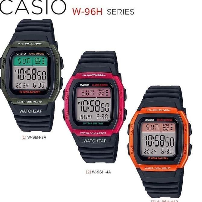 Jam Tangan Casio W-96H-3A W 96H W96H W-96H-1B W-96H-1A Original Resmi