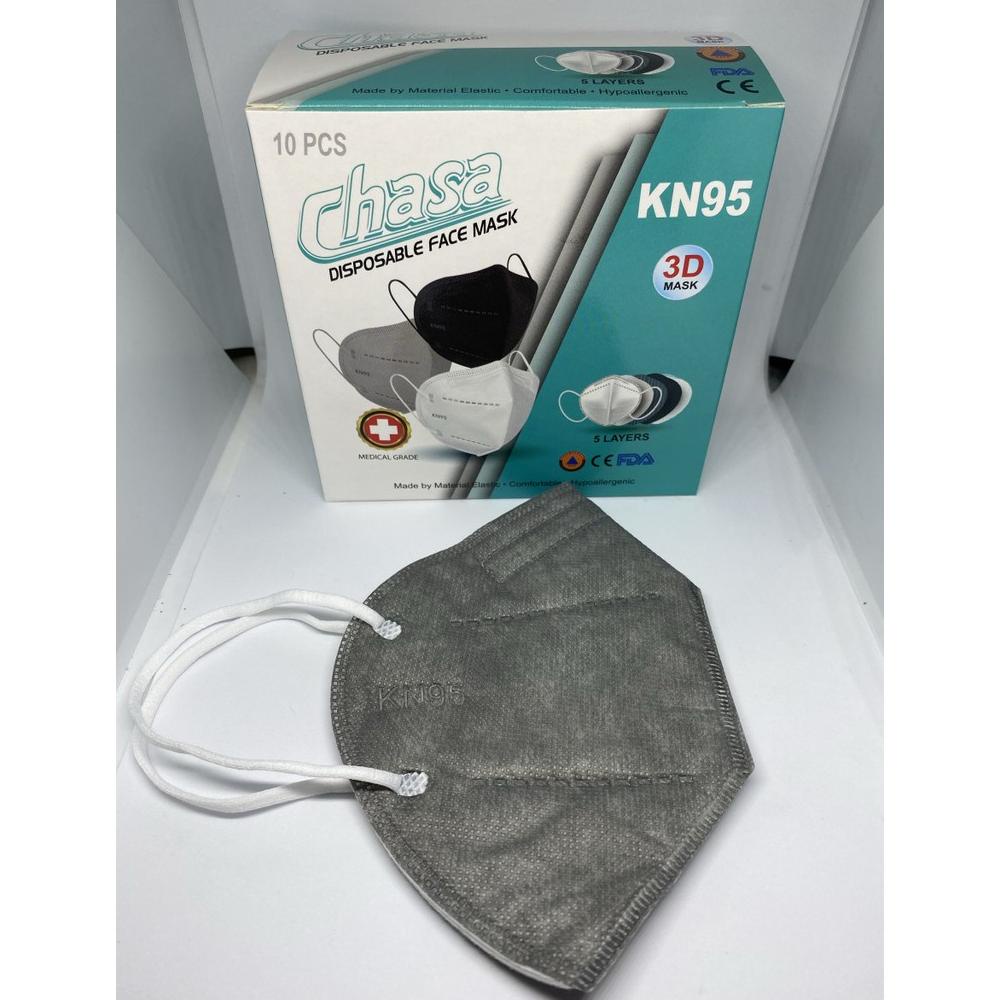 Terbaik [ Abu ] Masker Kn95 Warna Abu Earloop Isi 10 Pcs Nyp