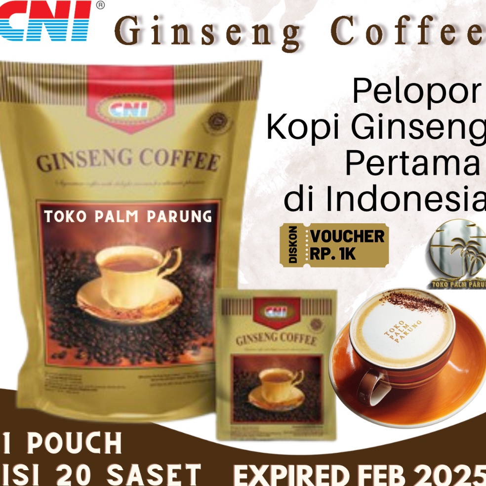 

DXXV3073 Kopi Ginseng CNI Pioneer Kopi Ginseng No 1 di Indonesia Perpaduan Kopi Arabika Robusta Dan Ginseng