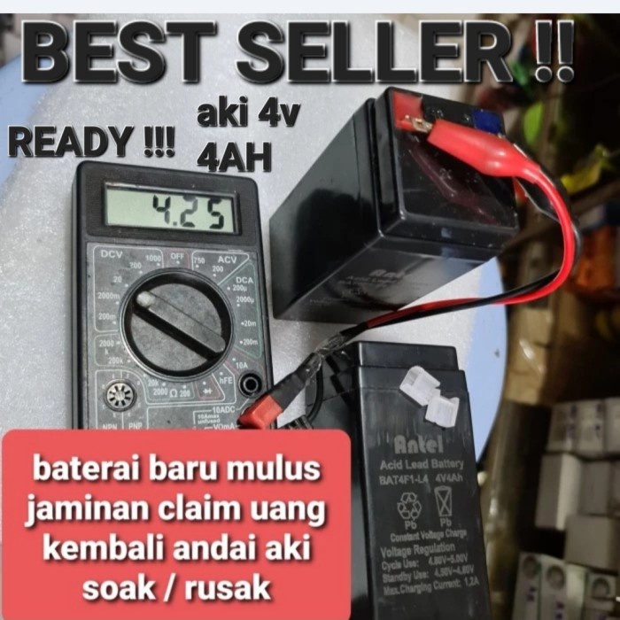batu baterai aki kering carger 4v 4volt 4000mah 4 v volt 4000 mah