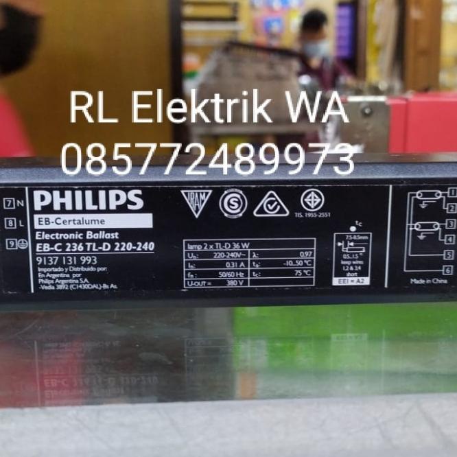 Baru BALLAST/TRAVO PHILIPS EBC 236 2x36Watt 2 x 36 WATT Top 968