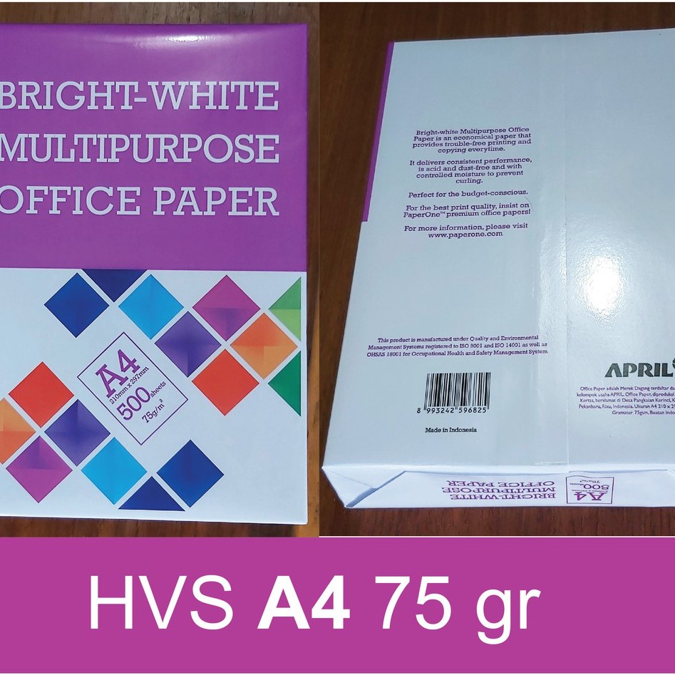 

Kertas Hvs A4 75 Gsm 1 Rim Bmo