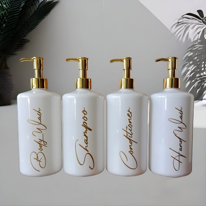 Terlaris Botol Sampoo Sabun Refill 500Ml /Wadah Sabun Cair 500Ml Pump Gold