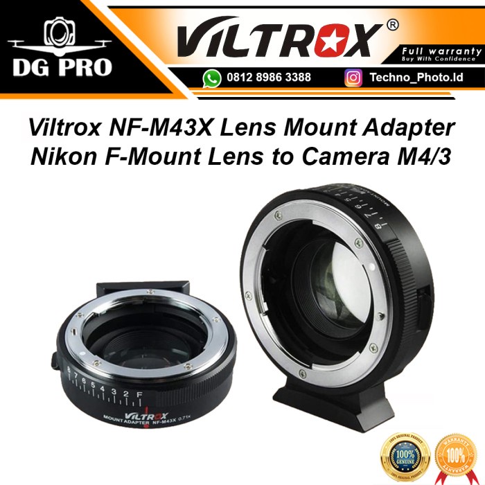 Viltrox Nf-M43X Adapter Speed Booster Nikon Lens To Micro 4/3 Camera Ready