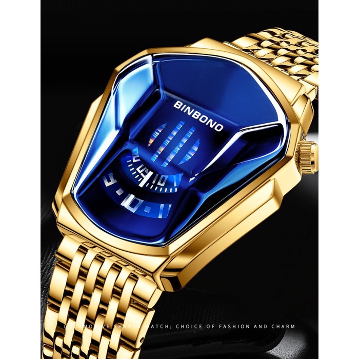 BISA COD JAM TANGAN PRIA BINBOND ORIGINAL RANTAI GOLD STAINLESS EMAS DANIEL JAM /JAM TANGAN ANTI