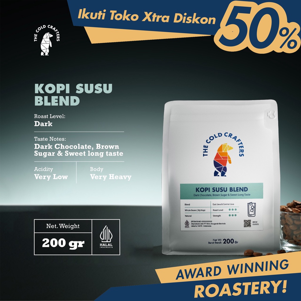 

The Cold Crafters - Kopi Susu Blend Biji Kopi Roasted Beans 100gr/200gr/1kg
