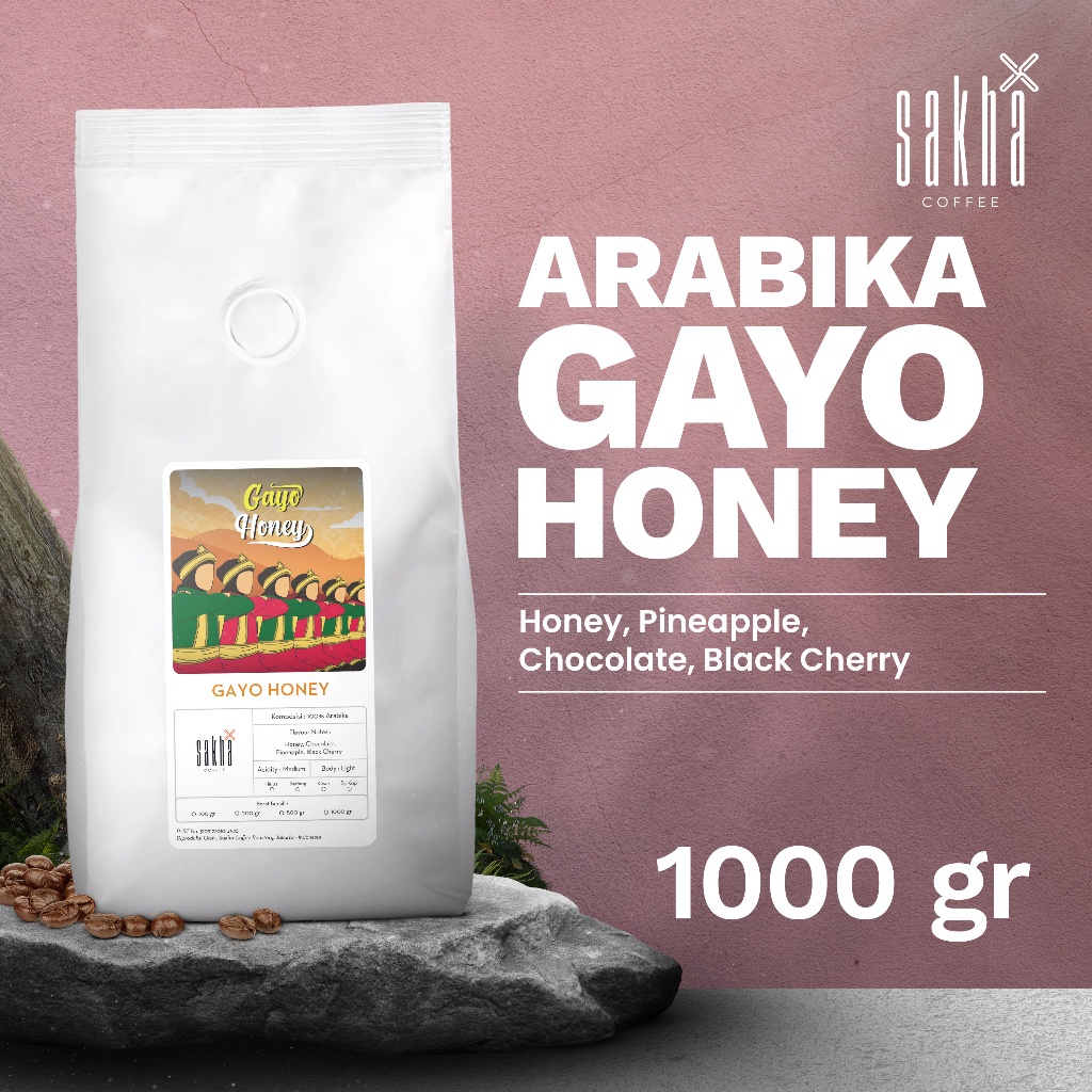 

Biji Kopi Arabika Gayo Honey Arabica Coffee Beans Sakha Roastery 1 Kg Coffe Biji Bubuk