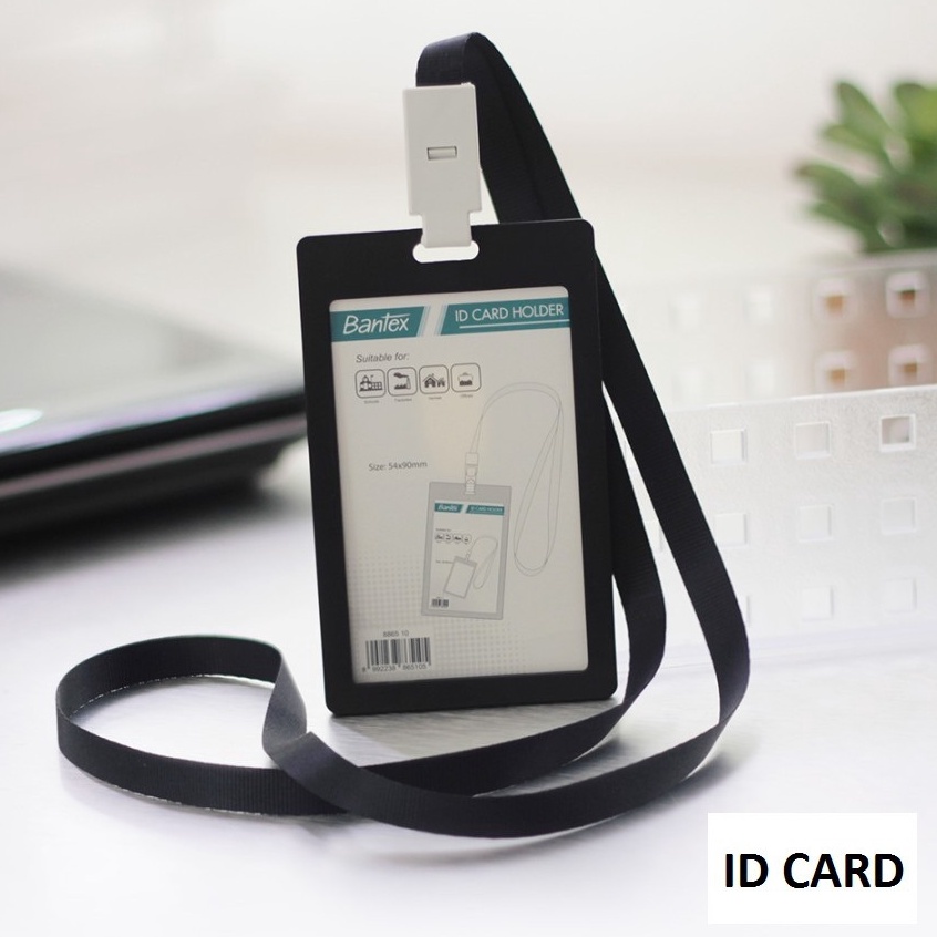 NJKM1408  Bantex ID Card Holder Name Tag Tali Lanyard Portrait