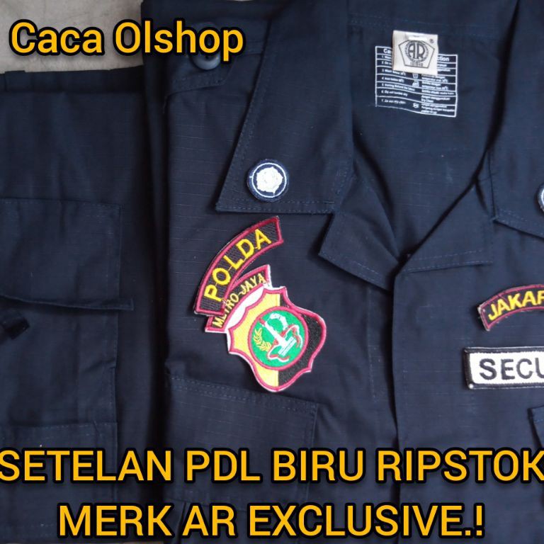 Spesial 10.10 1 STEL SERAGAM SETELAN BAJU PDL MERK AR EXCLUSIVE BIRU HITAM SATPAM DONGKER NAVY SECUR