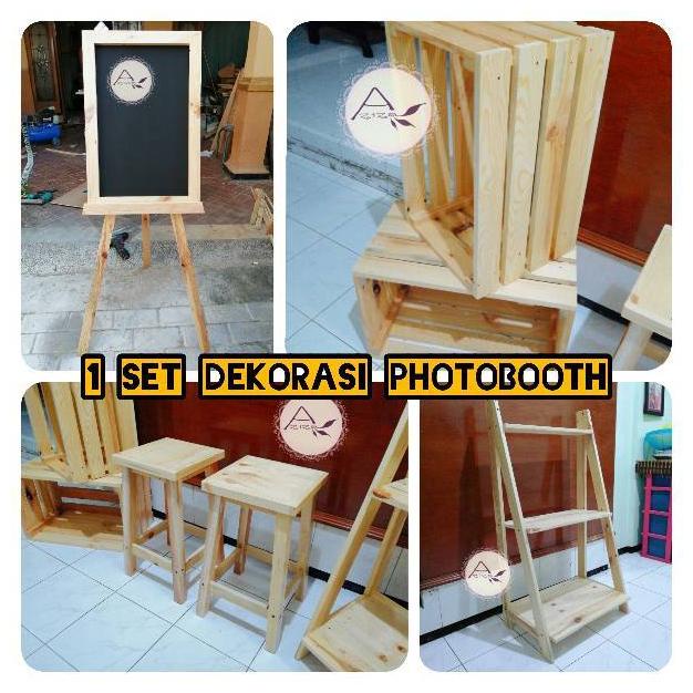 Set Dekorasi Wedding Photo booth Backdrop Wedding Kayu Jati Belanda