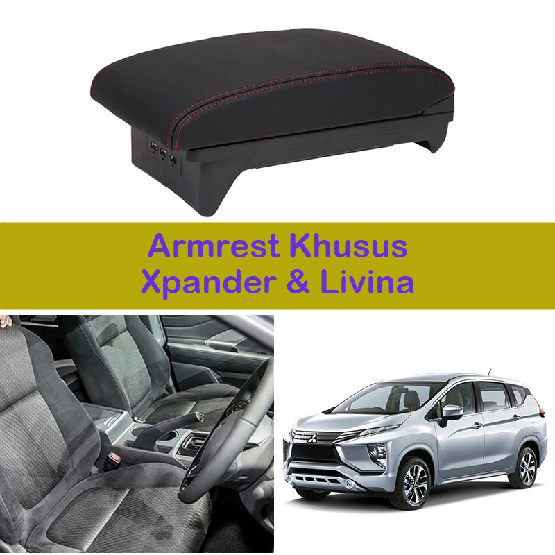 Sliding Armrest Xpander All New Livina Console Box Mobil 3 Usb Port