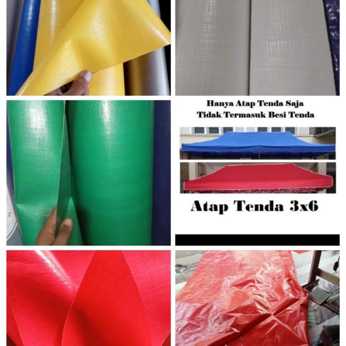 Atap tenda lipat ukuran 3x6 bahan terpal A12 tebal .
