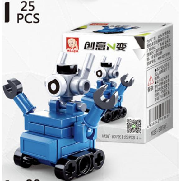 Mainan Brick Sluban Robot Biru - 27 Pcs B0795I