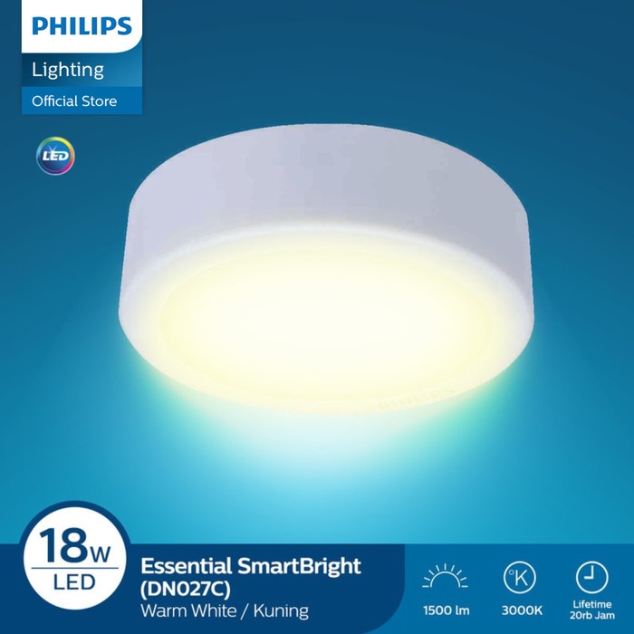 Terlaris Lampu Philips Downlight Outbow Dn027C D200 18W 30K Kuning