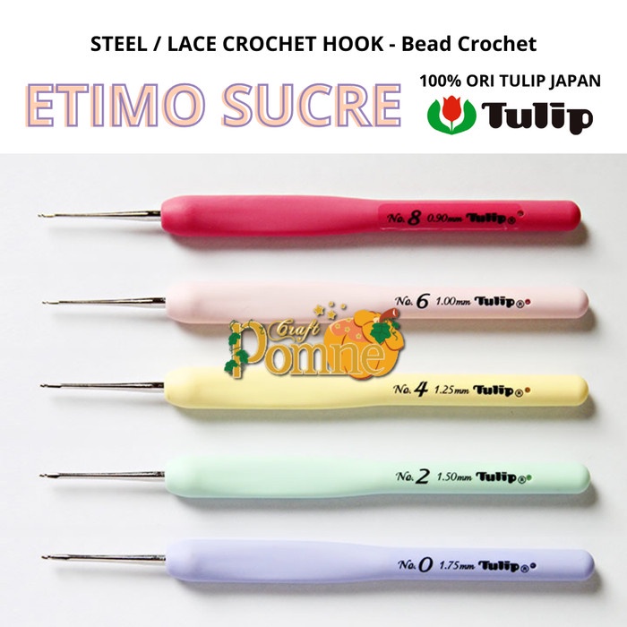 Terlaris Jarum Rajut Hakpen Tulip Sucre Bead Crochet Hook 100% Original Tulip J