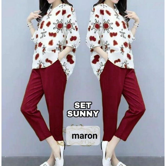 Erivesion Baju Cewek Setelan Wanita Style Kekinian Model SUNNY
