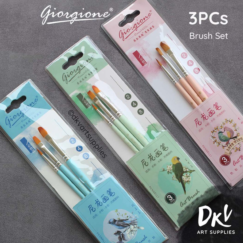 

Terdepan Top Giorgione Brush Set G-130 | Kuas Lukis Set 3 / 5 / 6 / 10 Bird Series