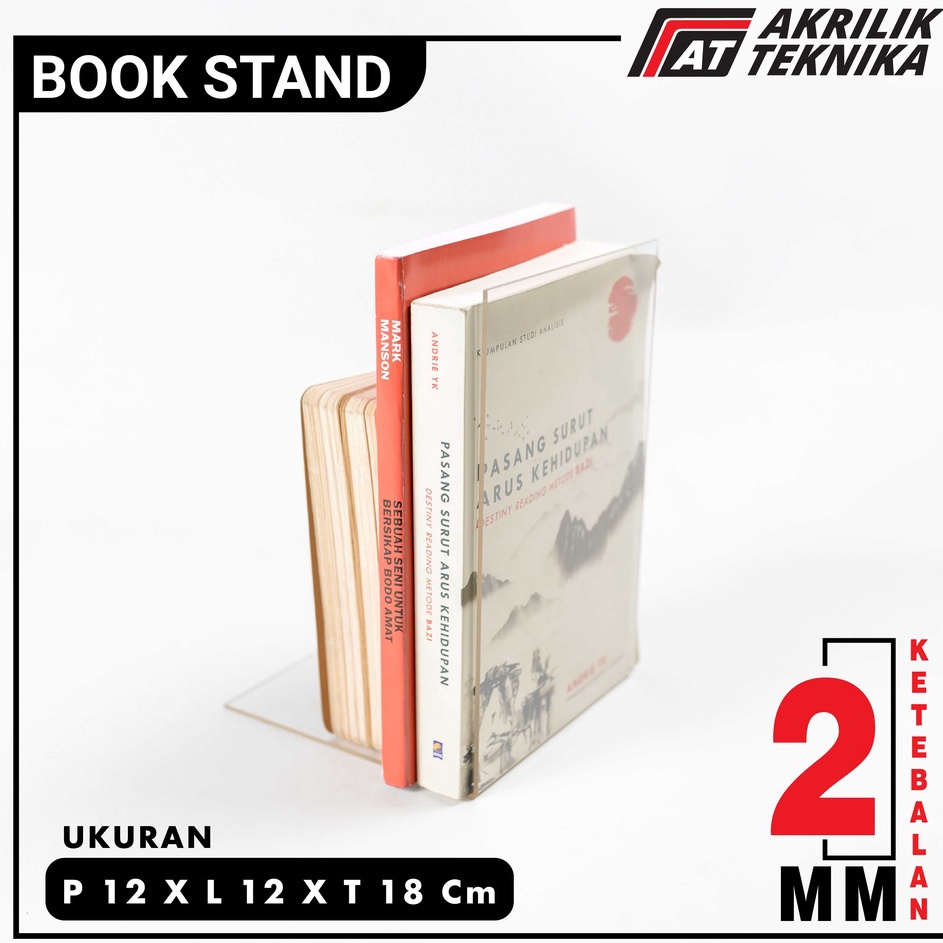 

Restock ACRYLIC / AKRILIK BOOK STAND / PENAHAN / PEMBATAS BUKU GANJAL BUKU 2MM