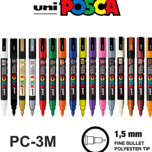 

LVGS4435 Terlaku... Uni POSCA PC-3M Marker Pen - Fine Tip
