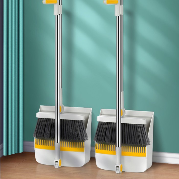 ✅K5✅ Sapu Pengki Set Rotary Lipat 180 Derajat Besar Plastik Broom Set BERKUALITAS