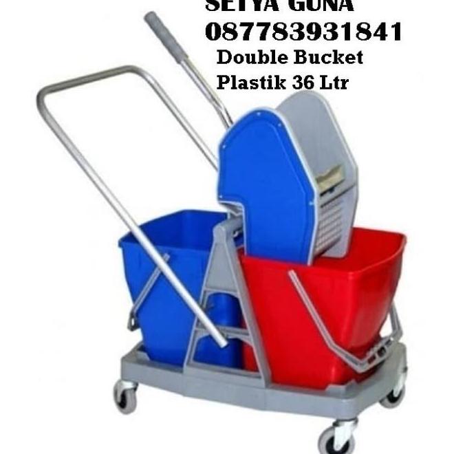 Spesial Double Bucket Plastik + Mop Press Lapakemmaannika